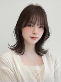 透け感バング×くびれレイヤーミディ