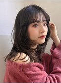 大人可愛い20代30代40代ウルフレイヤーミディ×ラテグレージュ