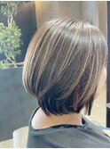ハイライトダブルカラーショートカット30代40代