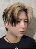 韓国シースルーセンターパートエンドカラーダウンパーマ