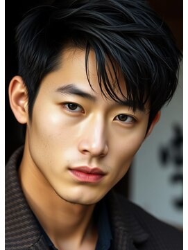 メンズエス 天満扇町(mens esu) ya束感スタイル/レイヤーカット/黒髪/ニュアンスパーマ