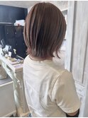 福山美容室caary ナチュラルブラウンレッドインナーカラー透明感