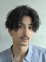 フィフス(fifth)&nbsp;原宿ツイストスパイラルパーマメンズカットラウンドマッシュ黒髪