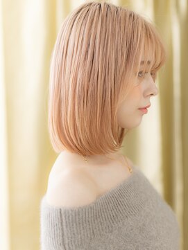 カバーヘア ブリス 北浦和(COVER HAIR bliss) ハイトーンカラーシャンパンベージュ金髪ボブA6北浦和20代30代