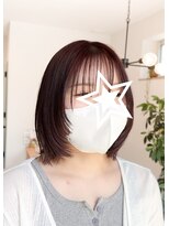 メイヘア(May Hair) 顔周りレイヤー × ワインレッド
