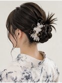 浴衣ヘアセット×ルーズシニヨンで楽しむ夏のビアガーデン