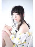 3連くるりんぱハーフアップ