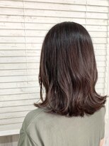 ビーチ ヘア メイク 綱島店(BEACH hair make)&nbsp;ロングボブ/シアーベージュカラー/波巻き/ビターショコラ/艶感