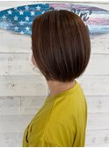 《Lei浅井》小顔に見えるナチュラルボブ×イヤリングカラー