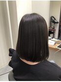 切りっぱなしロブ黒髪暗髪大人可愛いツヤ髪小顔20代30代40代