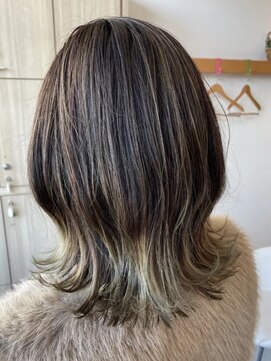 エス ハート オブ ヘアー 名東店(Heart of HAIR) 【ES 川原】Autumn Style #40 くすみバレイヤージュボブウルフ