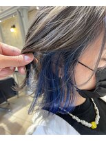 ティエル(TieLu) インナーカラー×ロイヤルブルー×ラテカラー