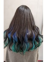 セブンフィズ(SEVEN fizz)&nbsp;インナーカラー　ブルーグリーングラデーション