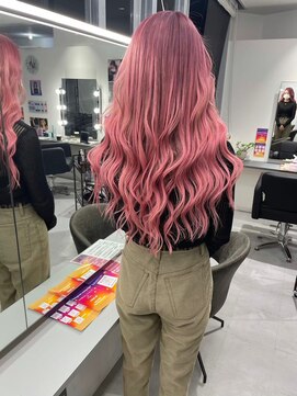 キング 梅田(K!ng) 【梅田】ダブルカラーケアブリーチピンクカラー髪質改善