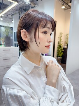 ファンナギンザ(FaNNa ginza) フェイスレイヤー/グレージュ/シースルーバング/ボブ/小顔