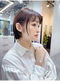 フェイスレイヤー/グレージュ/シースルーバング/ボブ/小顔