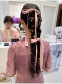 ポニーテールアレンジ/お呼ばれヘア/結婚式アレンジ/参列ヘア