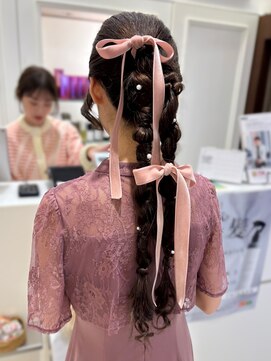 アピッシュ ギンザ(apish ginza) ポニーテールアレンジ/お呼ばれヘア/結婚式アレンジ/参列ヘア