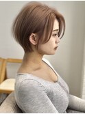 前髪カット＊イメチェンショートボブ＊カーキグレージュ
