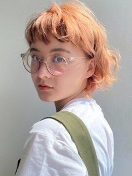 ヘアリゾート粋 トゥジュ 池袋東口店(tujuh) ブリーチカラー/ライトベージュ/束感/ぱっつんバング