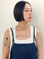 エンドリンク(endlink)&nbsp;タッセルボブアプリコットオレンジハイライトカラー前下がりボブ