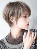 大人可愛い30代40代50代小顔◎マッシュショートボブウルフカット