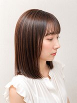 セブンルックス(7LOOKS) 艶感ナチュラルストレートボブ 【宇都宮/縮毛矯正/カラー】