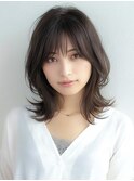 ダークブルーワンホンレイヤー/ニュアンスウルフ/デジタルパーマ