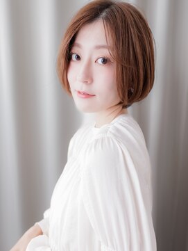 カバーヘア ブリス 大宮西口(COVER HAIR bliss) ミルクベージュブリーチなしワンレンショートボブ20代30代X大宮