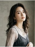 大人可愛い20代30代40代ロングレイヤーグレージュ