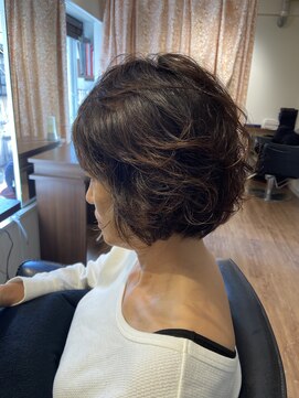 矢島美容室 荻窪店 50,60代のボリュームパーマ★エレガントなミセスボブで簡単に