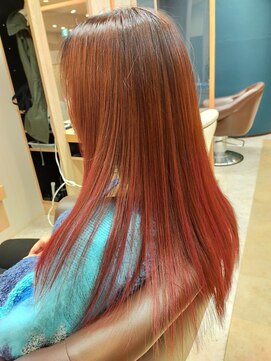 ヘアサロンアンドヘアメイクディー(hair salon hair make D) 仙台D　プレミアムケアカラー×レディレッド×ロングレイヤー