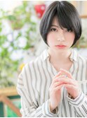 暗髪アッシュブラック前下がりボブショートh3志木20代30代40代