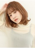 【Sourire江坂】くびれカール外ハネセミディ×ブラウン
