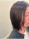 切りっぱなしボブ×ブルーブラック