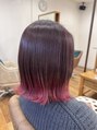 ラボヌール ヘアーウル 春日部西口店(La Bonheur hair heureux)&nbsp;毛先だけ派手派手カラー♪全体をピンクで統一感バッチリ！