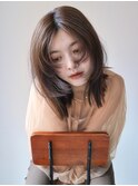 切りっぱなしロブフェイスレイヤーオレンジブラウン谷ひより/26