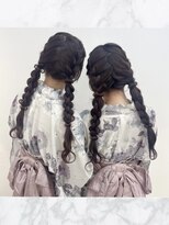 編み下ろしツイン　渋谷ヘアメ　アイドルヘア