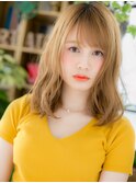 アプリコットオレンジ小顔シースルーバングh4上尾10代20代30代