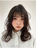 くびれヘア/顔周り/韓国/レイヤーカット/黒髪/ミディアム/大宮