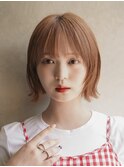 大人可愛い20代30代40代黒髪前下がりひし形小顔ボブ丸みショート