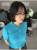 ダークグレージュ×ボブ