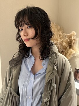 ノラギンザユー(NORA GINZA/U) ウルフパーマレイヤーパーマニュアンスパーマカジュアルパーマ