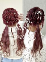 カシュカシュ 表参道(cache cache)&nbsp;ヘアアレンジヘアセットピンクカラー
