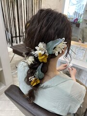 編みおろしヘアセット＊。