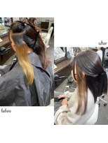 ムーブ(Moob)&nbsp;インナーカラーのミルクティーベージュで華やかな雰囲気【別府】