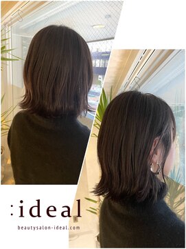 アイディール 心斎橋店(:ideal) #20代#30代#40代 切りっぱなしボブに、［地毛風］透明感カラー♪