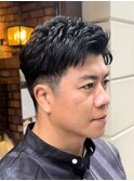 MEN'Sショートフェードスタイルハードパートメンズ