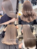 ペレ 栄店(PELE) デザインカラー/レイヤーカット/ウェットヘア/オリーブベージュ