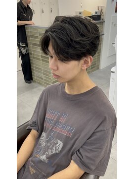 エイド 渋谷(aid) ニュアンスパーマ×センターパート